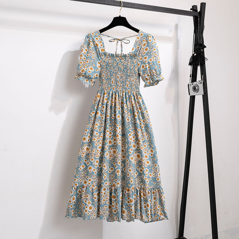 Miniatura: Vestido Primavera/Verão em Chiffon Floral/Liso
