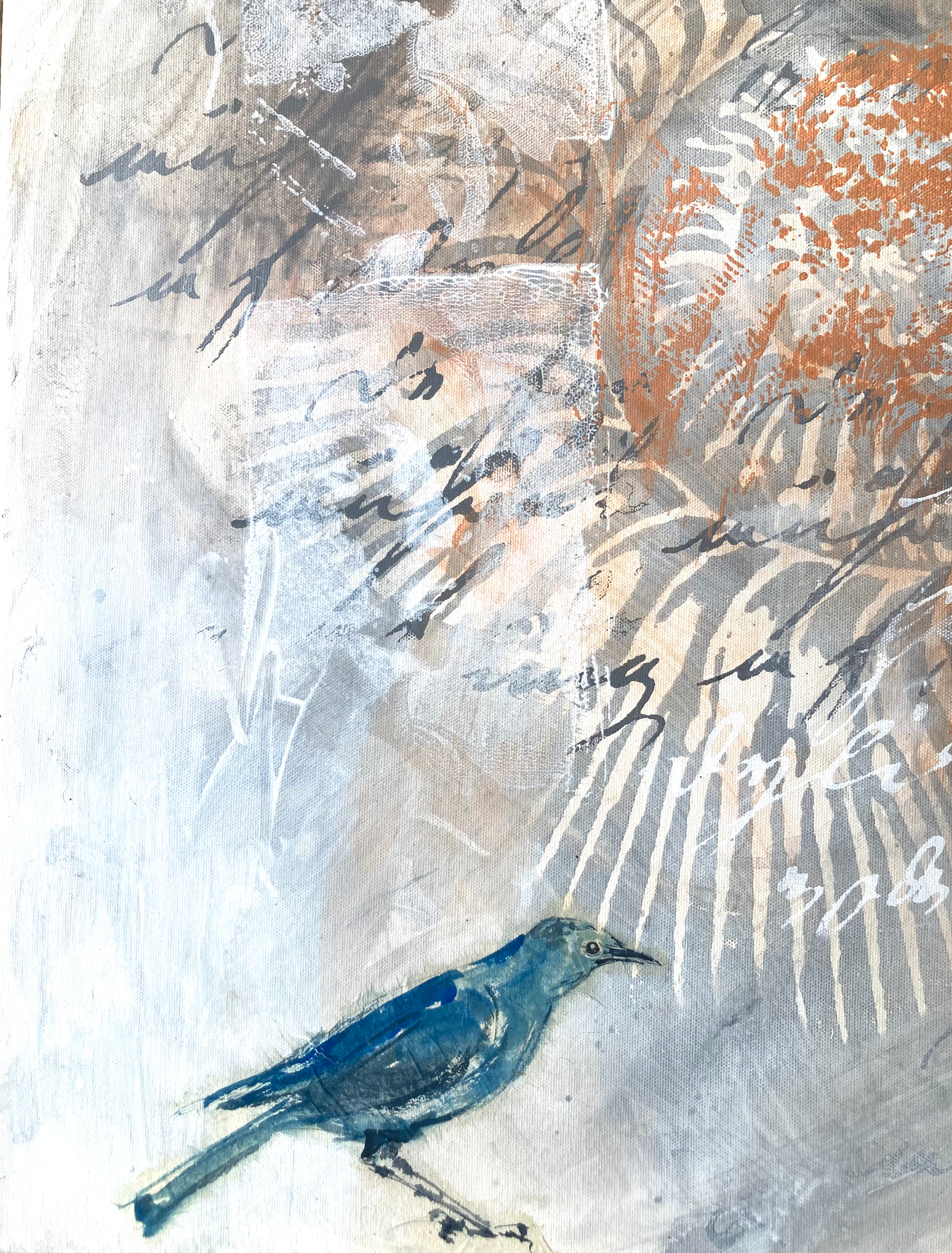 PAINTING "BLUE BIRD" 59x73cm