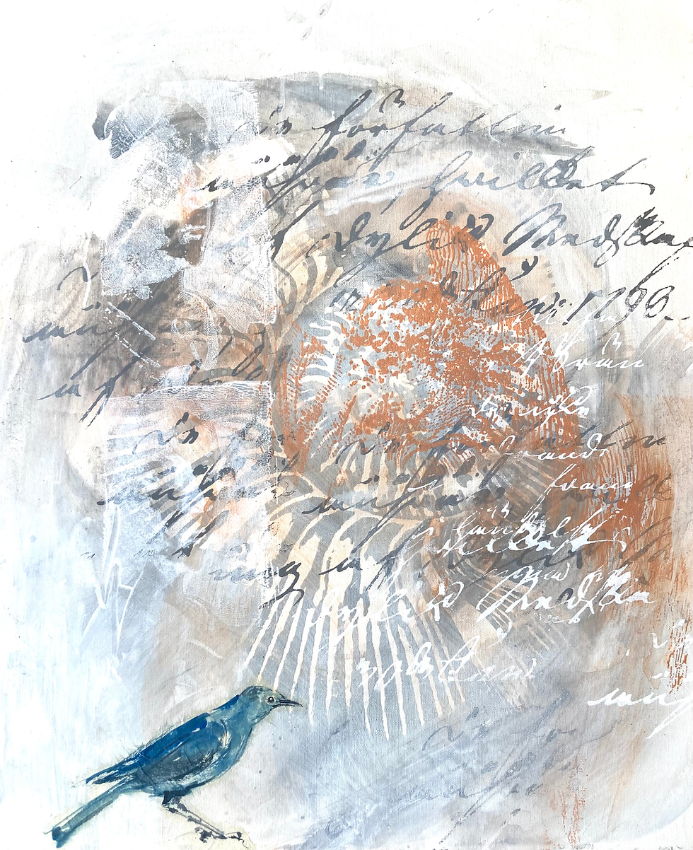 Thumbnail: PAINTING "BLUE BIRD" 59x73cm