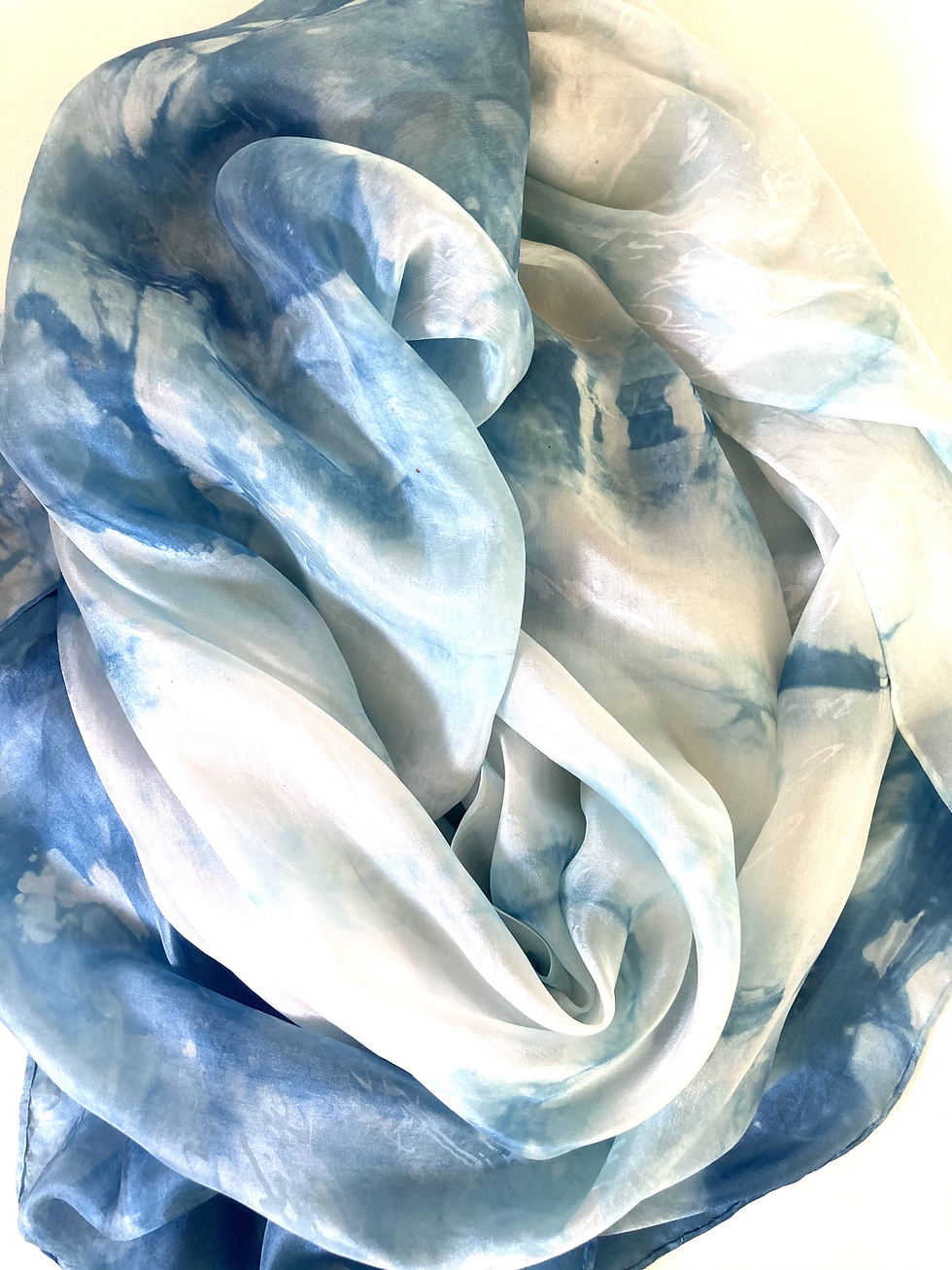Miniature : GRAND FOULARD EN SOIE INDIGO 90X170cm N°1