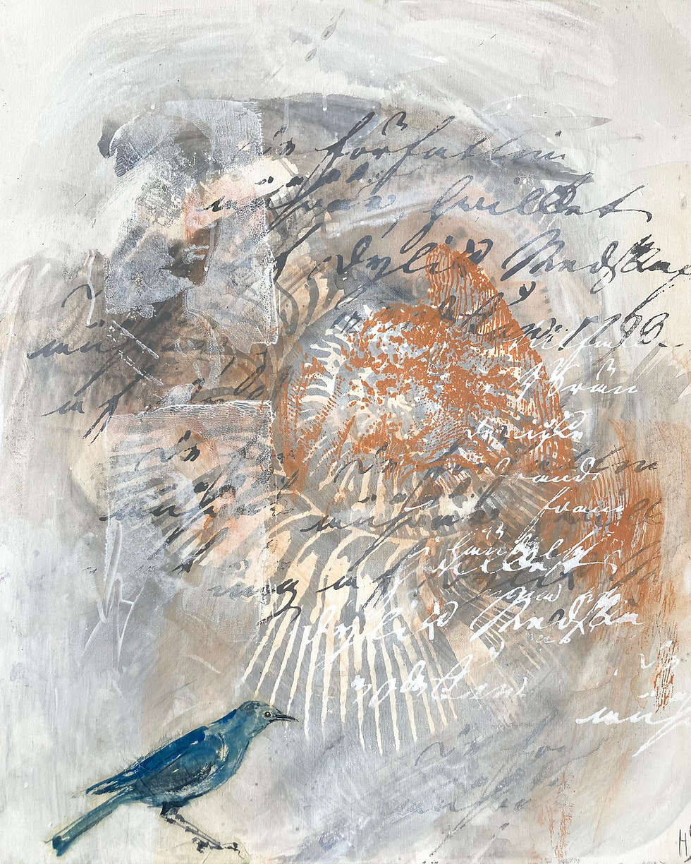 Thumbnail: PAINTING "BLUE BIRD" 59x73cm