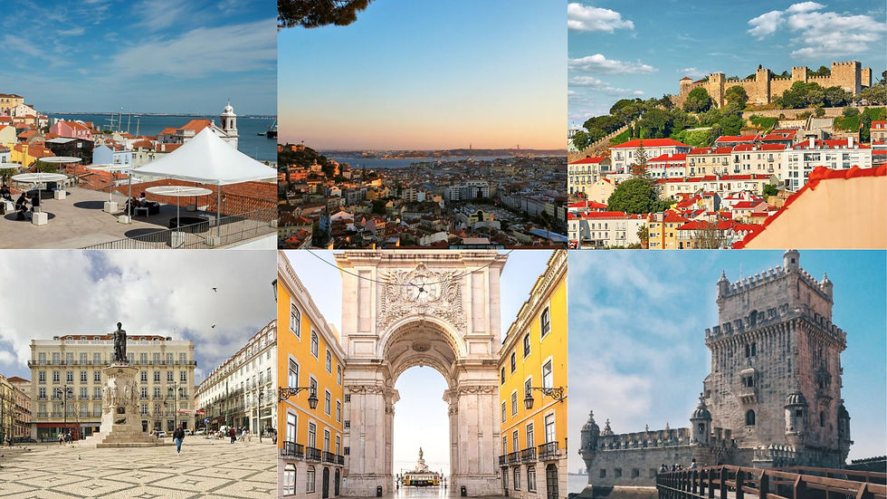 Portas do Sol, Senhora do Monte, São Jorge Castle, Chiado, Praça do Comércio and Belém