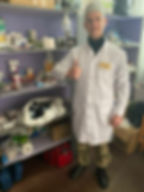 ukrainian doctor gives thumbs up, receiving medicines