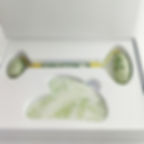 Miniatura: 110g Xiu Yu White Jade Facial Roller Gua Sha Set
