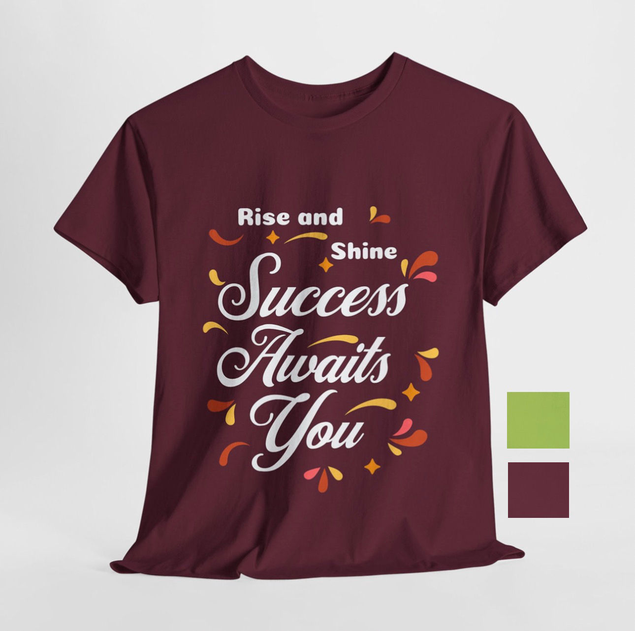 Success Awaits You Custom T Shirt - Maroon/Kiwi