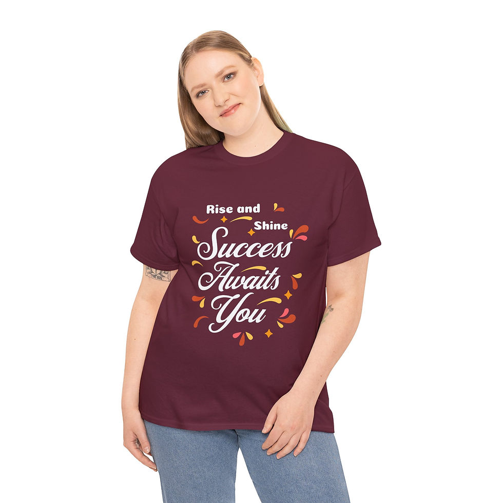 Thumbnail: Success Awaits You T Shirt - Maroon/Kiwi