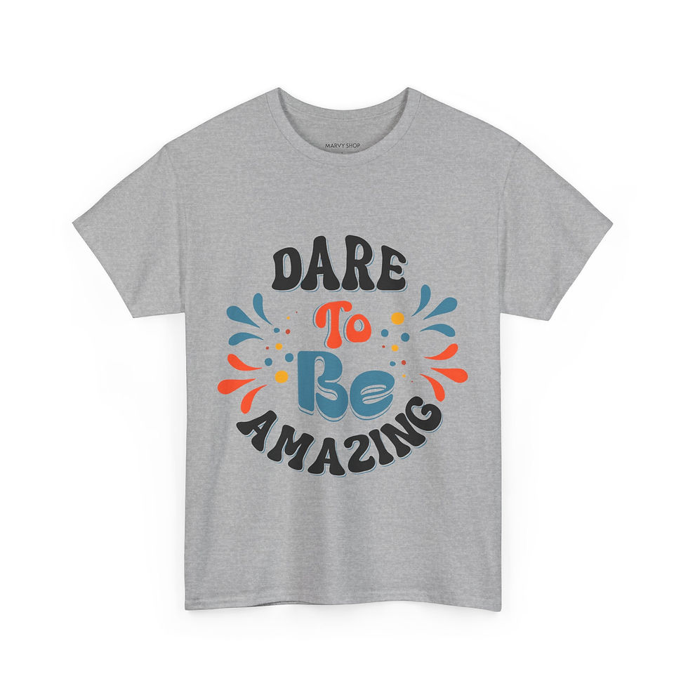 Thumbnail: Dare To Be Amazing T Shirt - Sand/Sport Grey