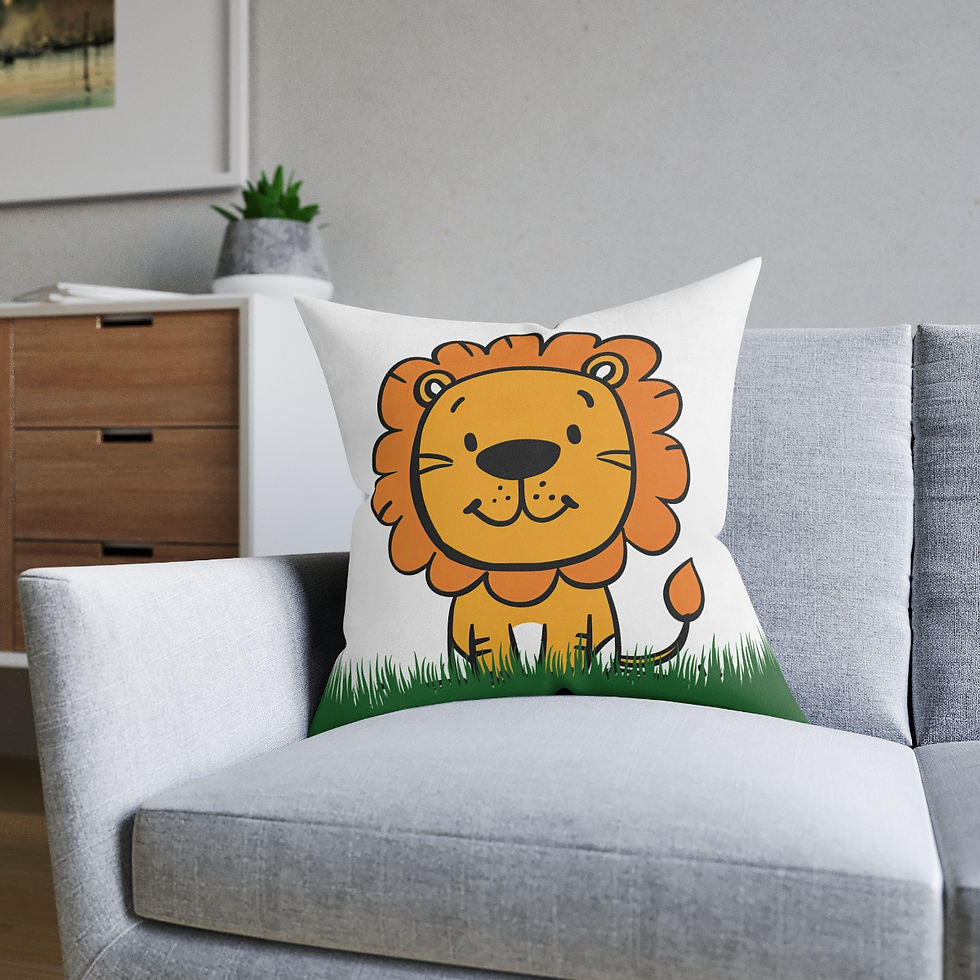 Thumbnail: Kids Lion cushion - White
