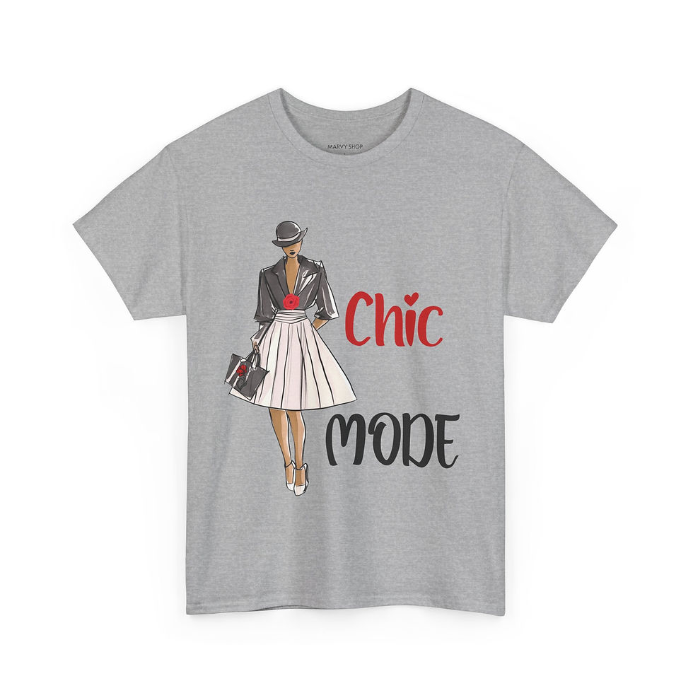 Thumbnail: Chic Mode T Shirt - Grey/White