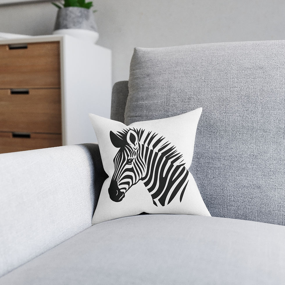 Thumbnail: Zebra Cushion - White
