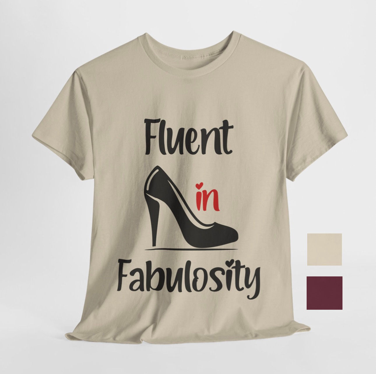 Fluent in Fabulosity - Sand/Maroon