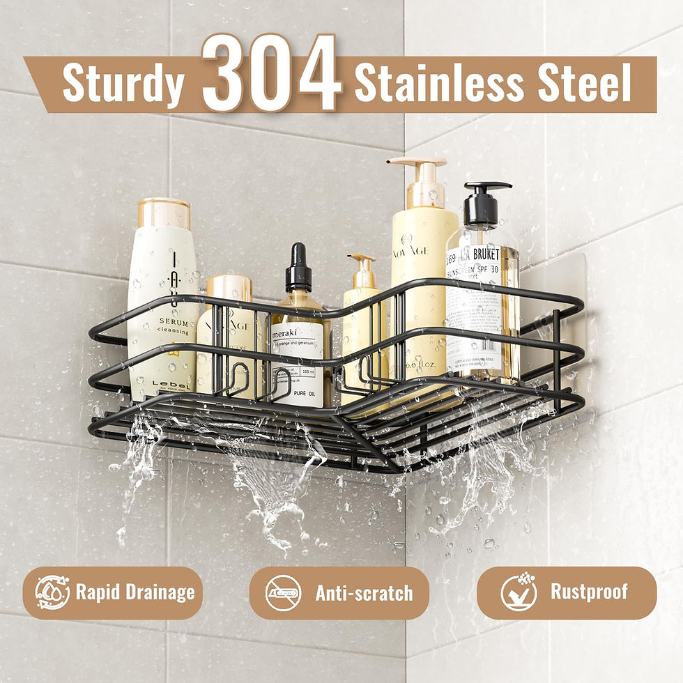 Thumbnail: Weldun Stainless Steel Corner Shower Caddy (2 Pack, No Drill)