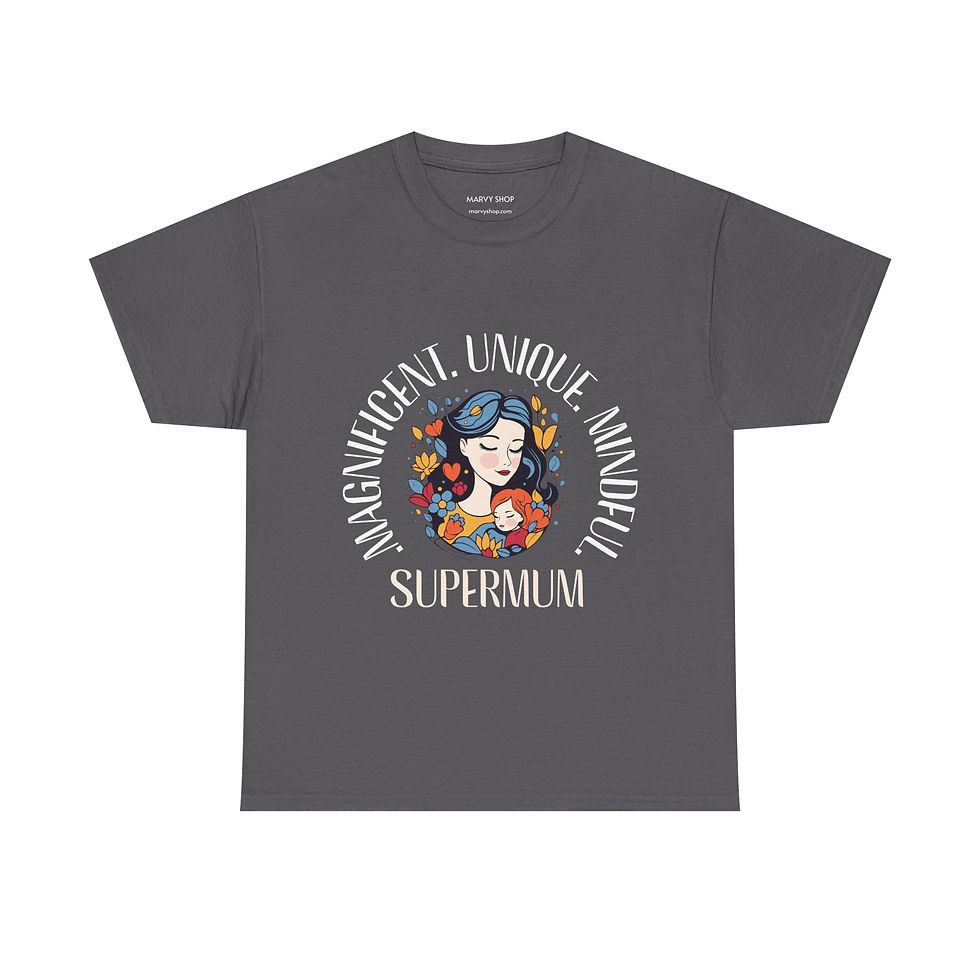 Thumbnail: Supermum T Shirt - White/Charcoal 