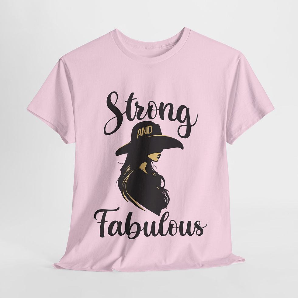 Thumbnail: Strong and Fabulous T Shirt - Light Pink/Light Blue