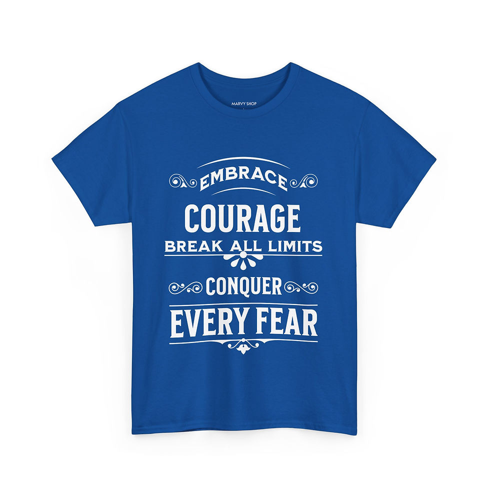 Thumbnail: Embrace Courage T Shirt- Navy/Royal Blue