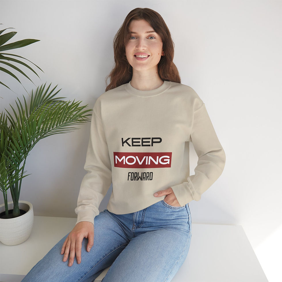 Thumbnail: KEEP MOVING FORWARD SWEATSHIRT (UNISEX) - SAND/ASH