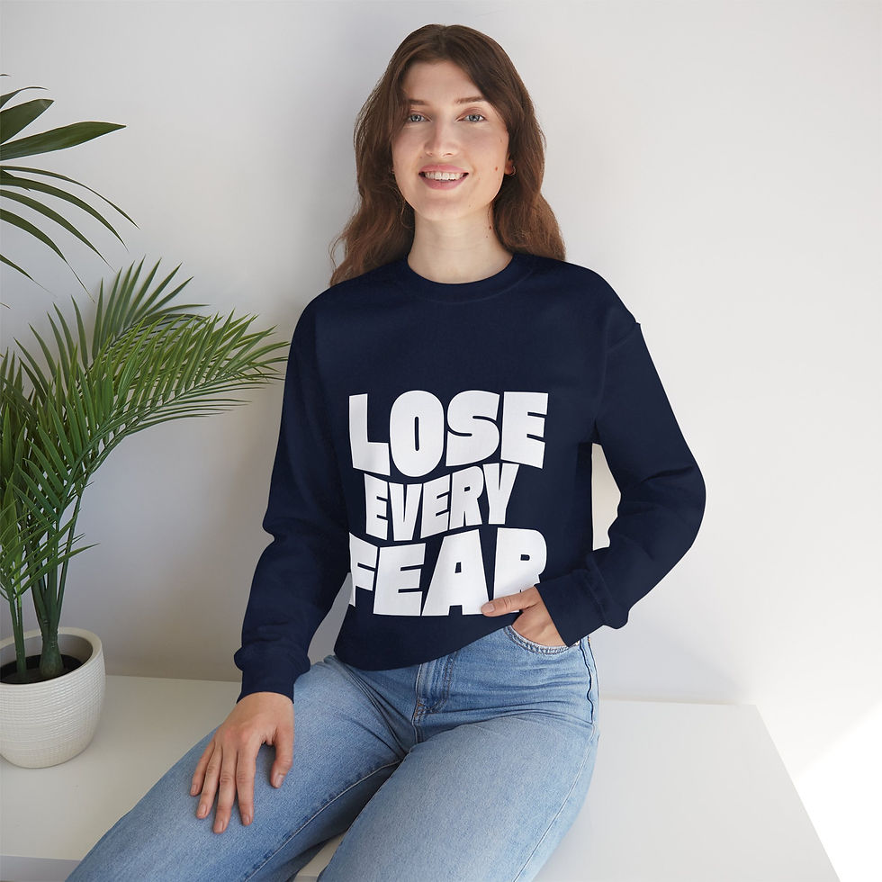 Thumbnail: Lose Every Fear Custom Sweatshirt (Unisex) - Navy/Maroon