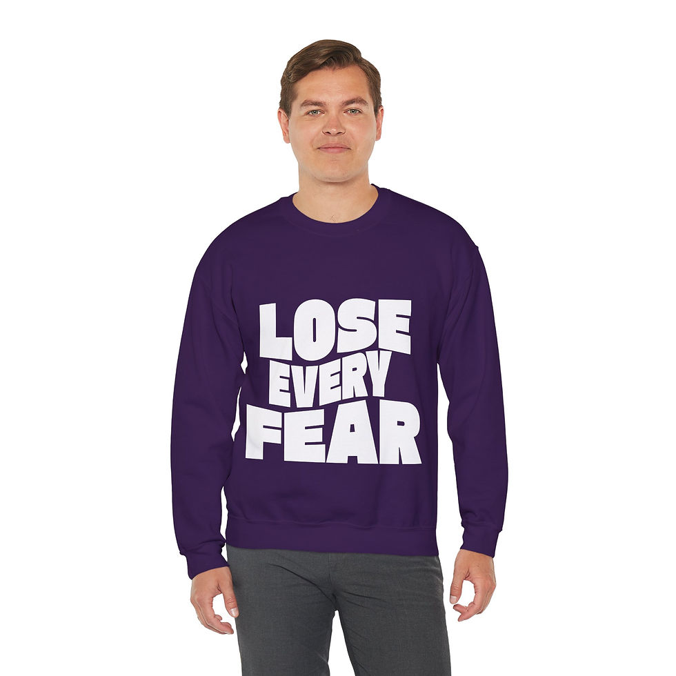 Thumbnail: Lose Every Fear Custom Sweatshirt (Unisex) - Purple/Forest Green