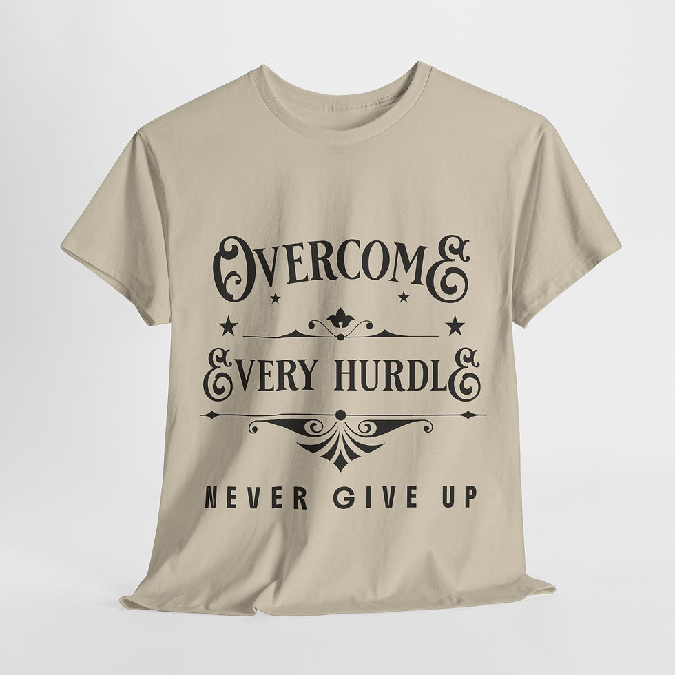 Thumbnail: Overcome Every Hurdle T Shirt - Grey/Sand