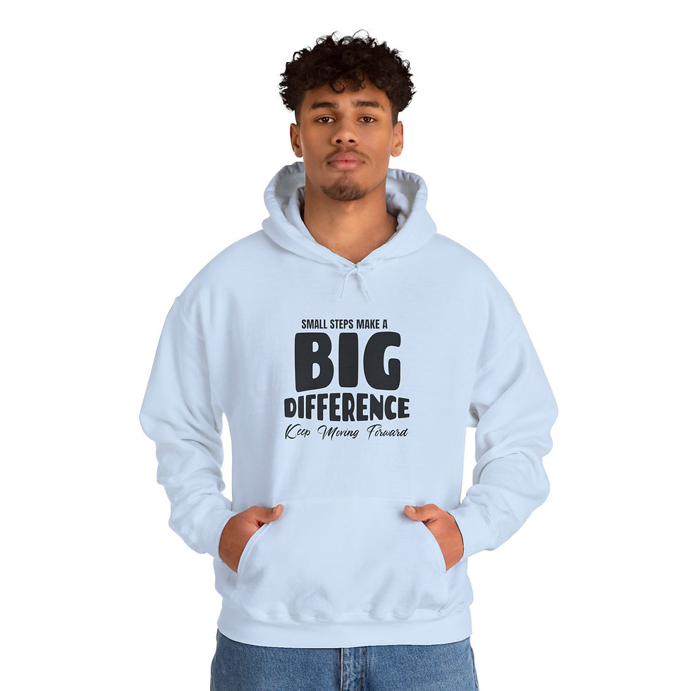 Thumbnail: SMALL STEPS BIG DIFFERENCE HOODIE - LIGHT PINK/LIGHT BLUE