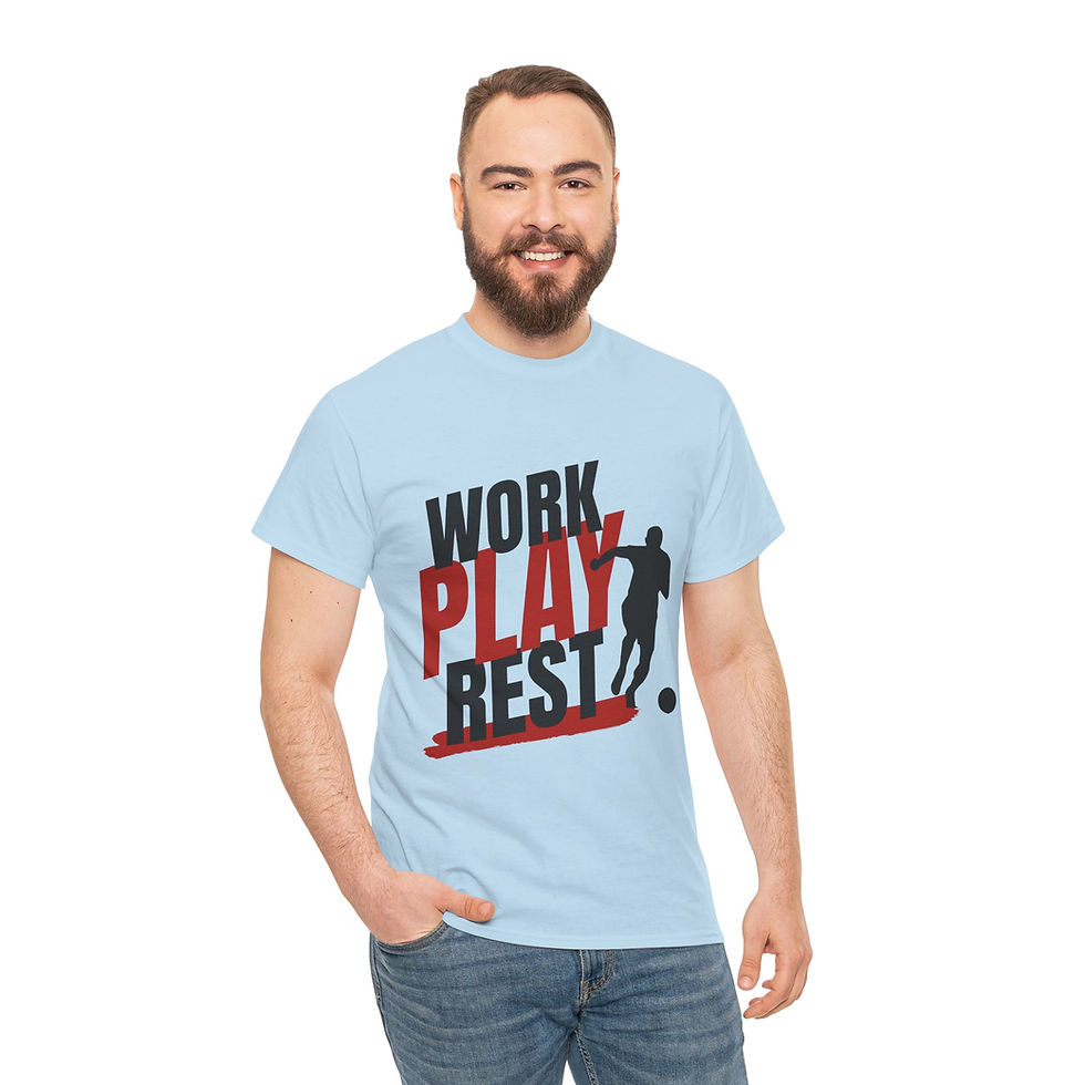 Thumbnail:  Work Play Rest T Shirt - Royal Blue/Light Blue