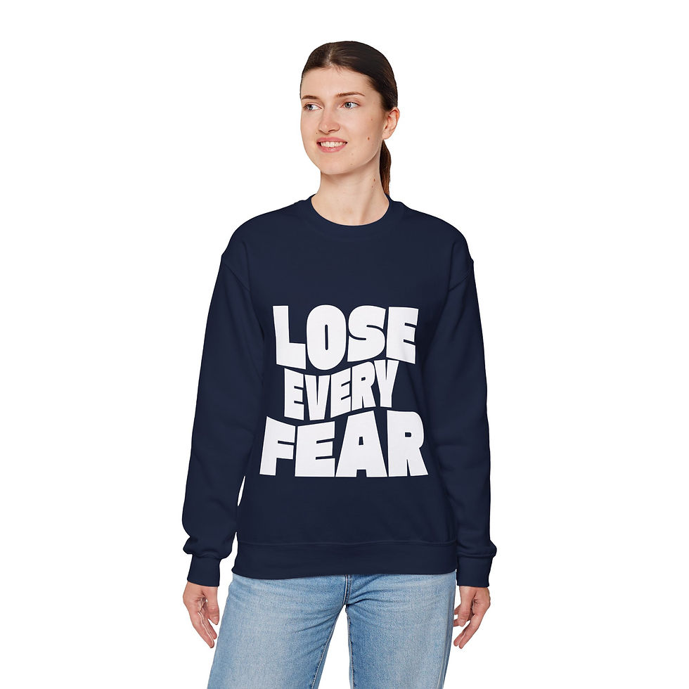 Thumbnail: Lose Every Fear Custom Sweatshirt (Unisex) - Navy/Maroon