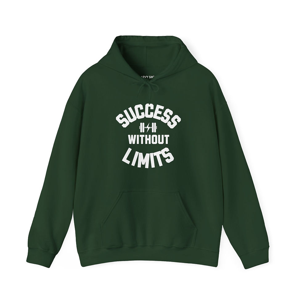 Thumbnail: SUCCESS WITHOUT LIMITS HOODIE (UNISEX) - BLACK/FOREST GREEN