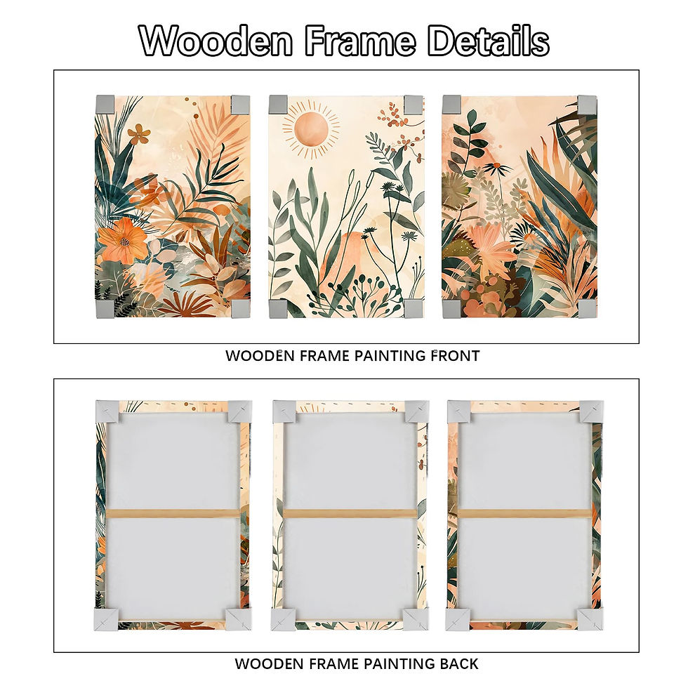 Thumbnail: Wooden Framed Botanical Wall Art Set (3Pcs) - 30cm x 40cm