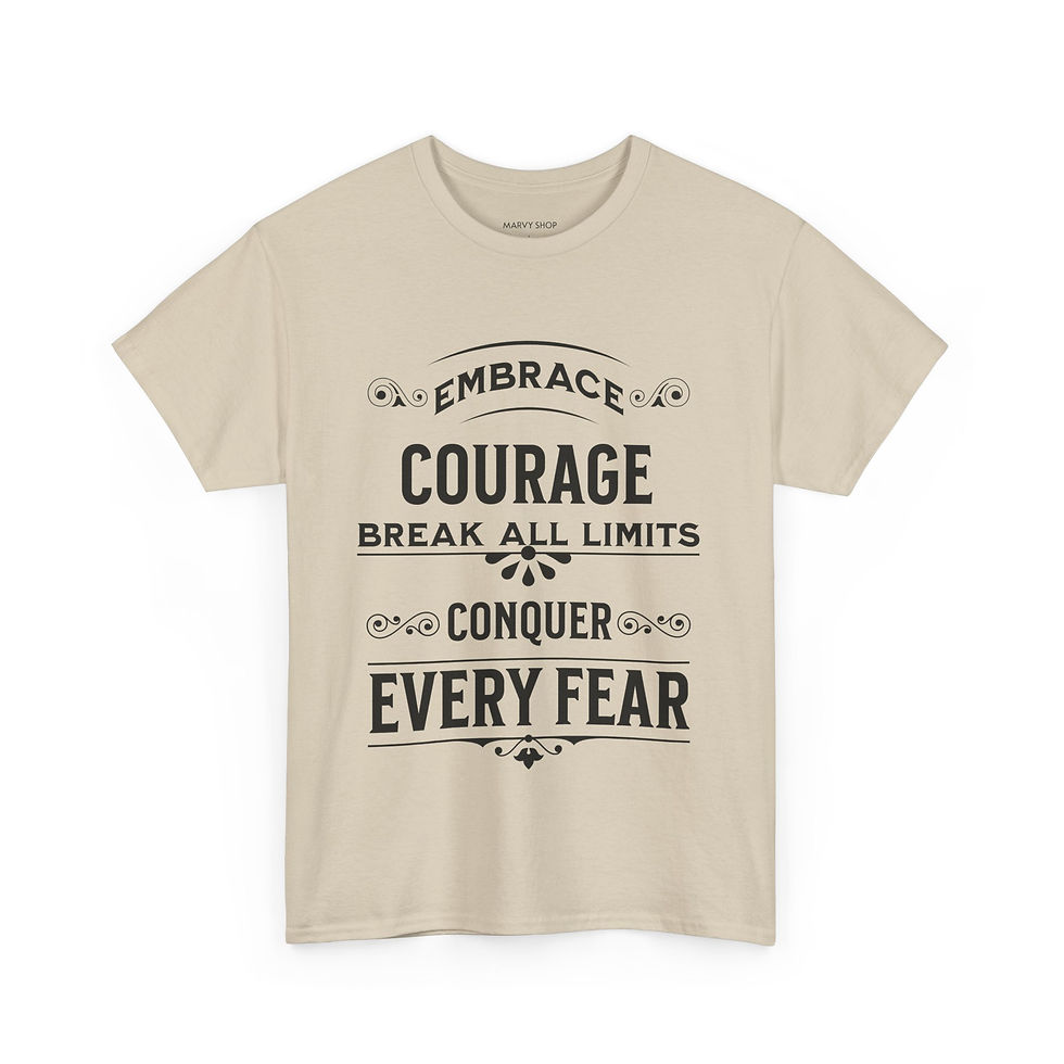 Thumbnail: Embrace Courage T Shirt - Sand/Light Blue