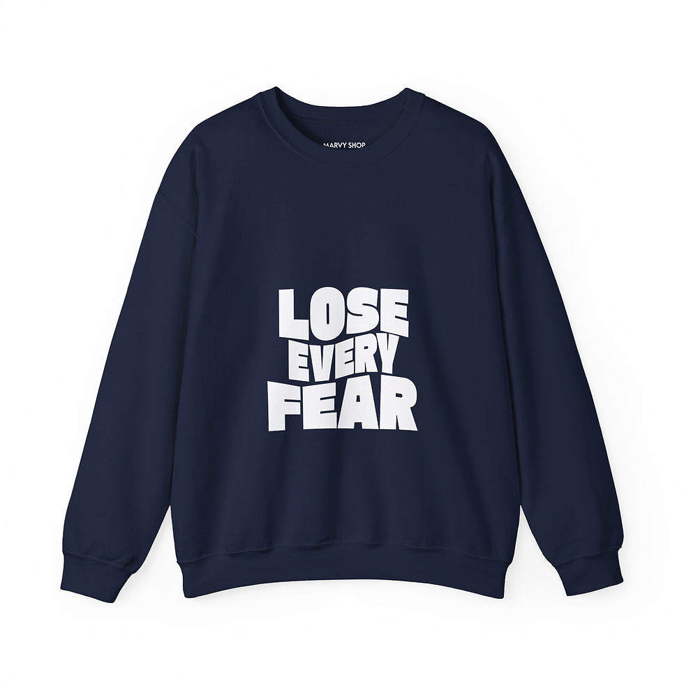 Thumbnail: LOSE EVERY FEAR SWEATSHIRT (UNISEX) - NAVY/MAROON
