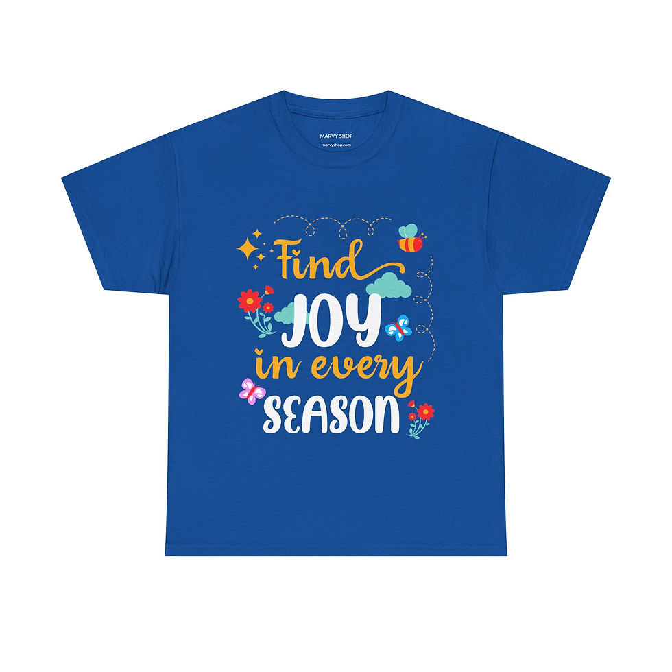Thumbnail: Find Joy in Every Season T Shirt - Navy/Royal Blue
