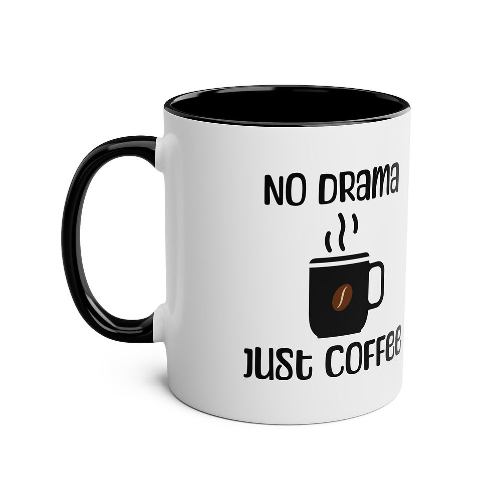 Thumbnail: No drama Just coffee Two-tone coffee mug  330ml (11oz)