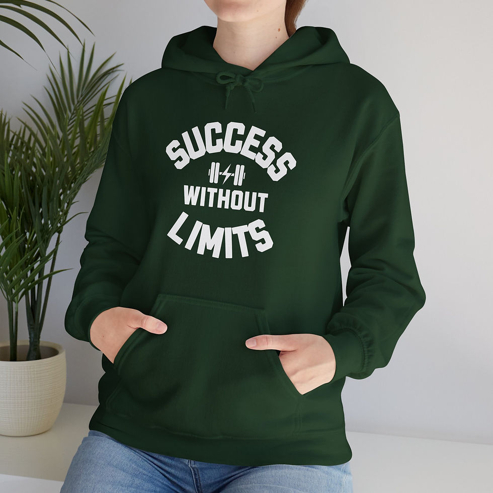 Thumbnail: SUCCESS WITHOUT LIMITS HOODIE (UNISEX) - BLACK/FOREST GREEN