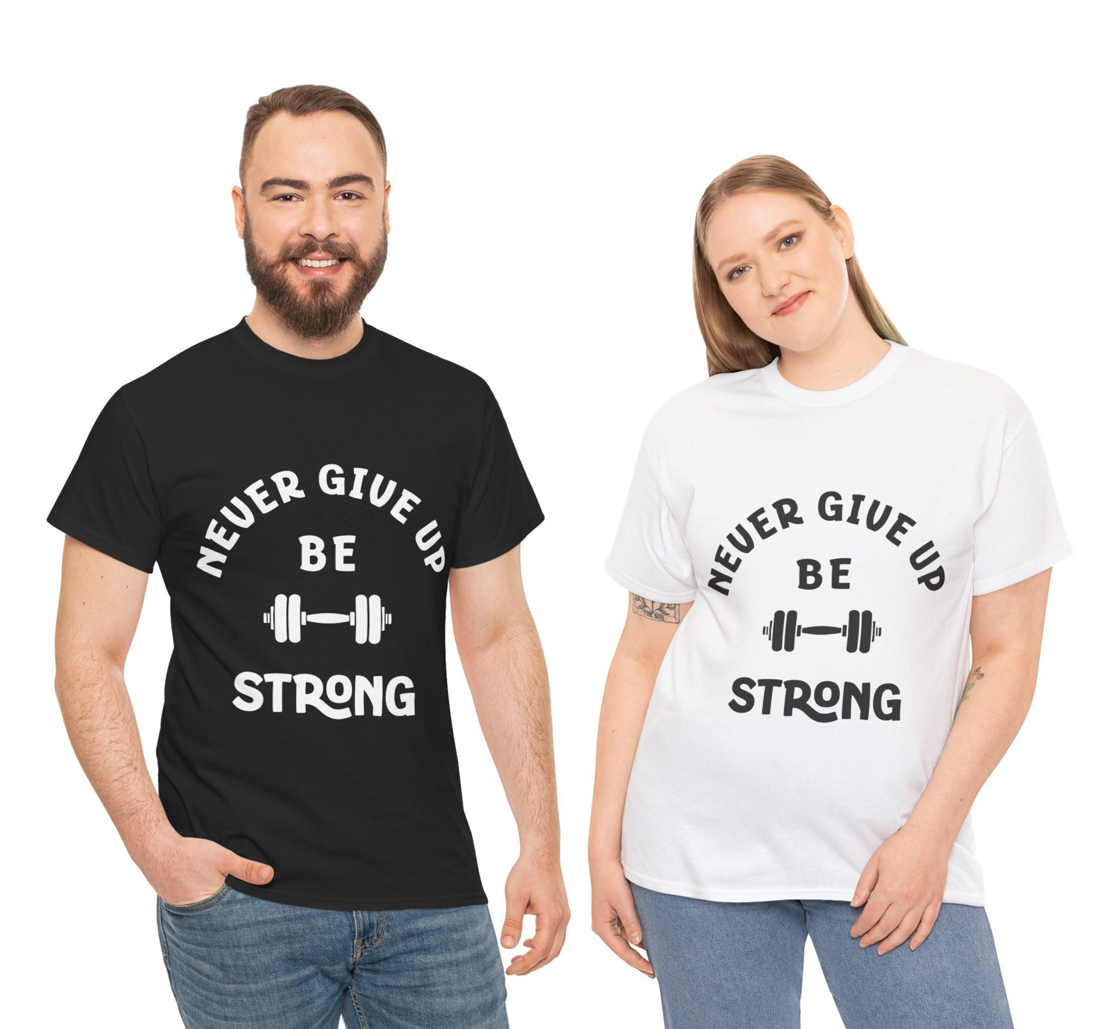 Never Give Up Custom T Shirt (Unisex) - Various Colours