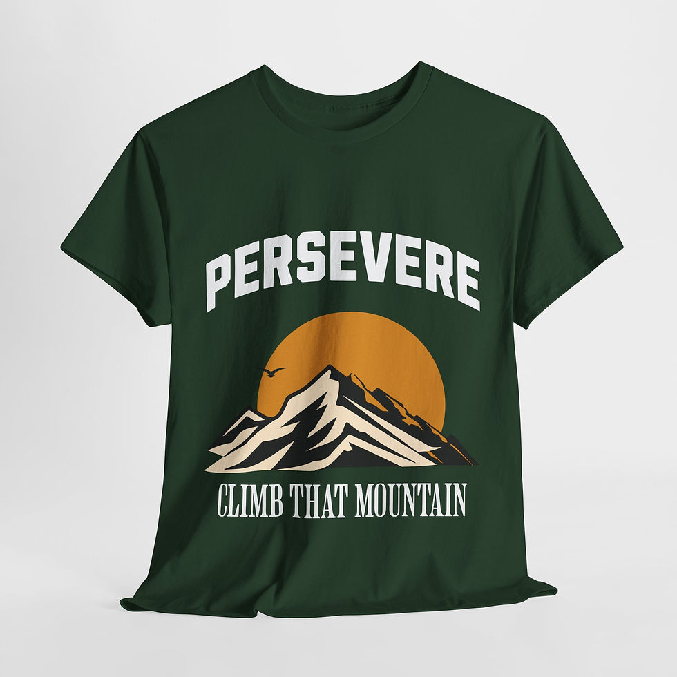 Thumbnail: Persevere T Shirt (Unisex) - Military Green/Forest Green