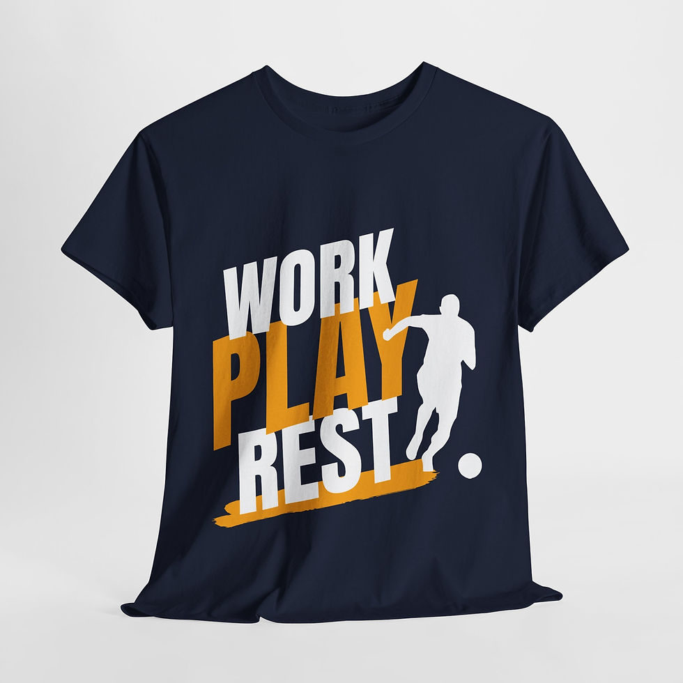 Thumbnail: Work Play Rest T Shirt - Maroon/Navy