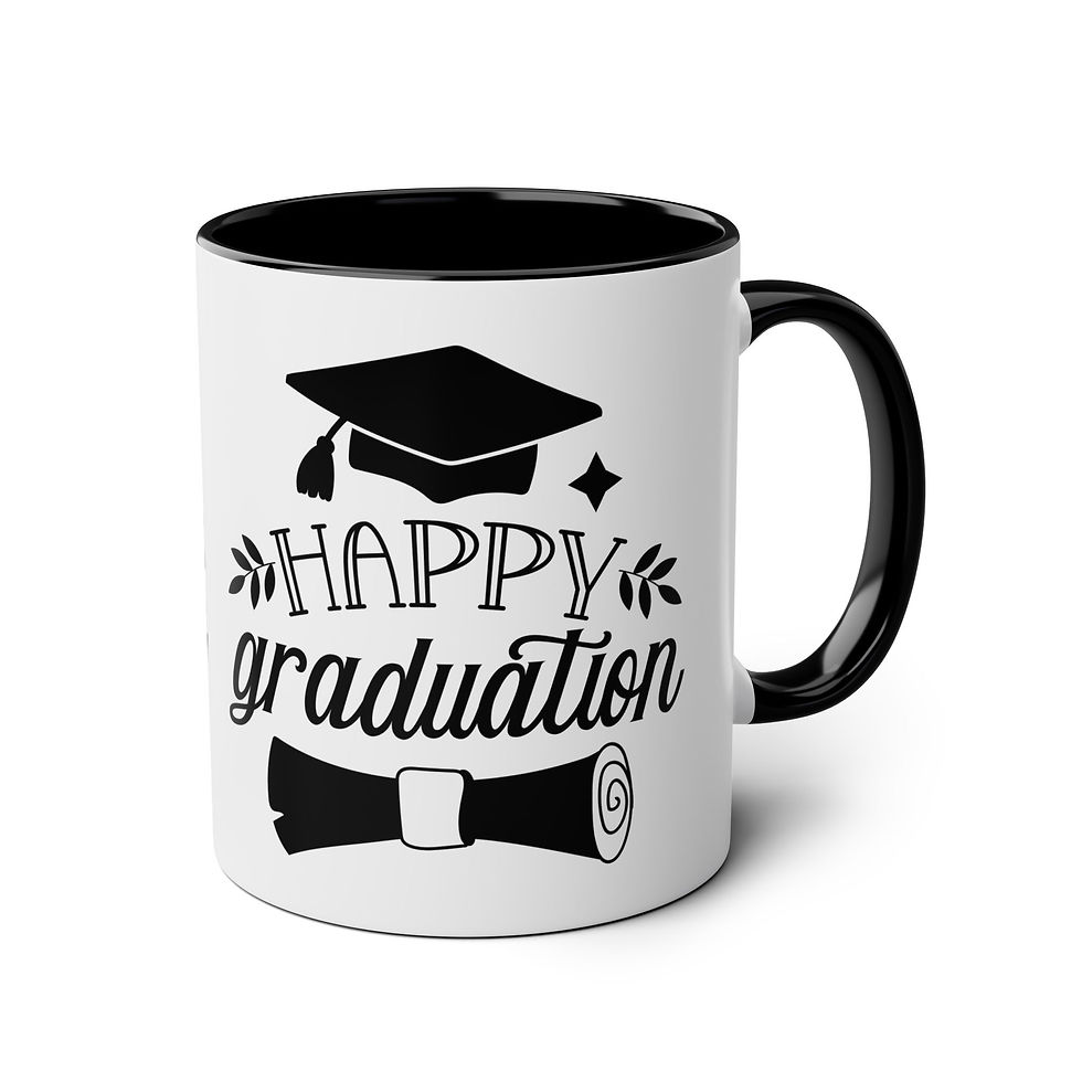 Thumbnail: Happy Graduation Two-Tone Coffee Mug - 330 ml (11oz)