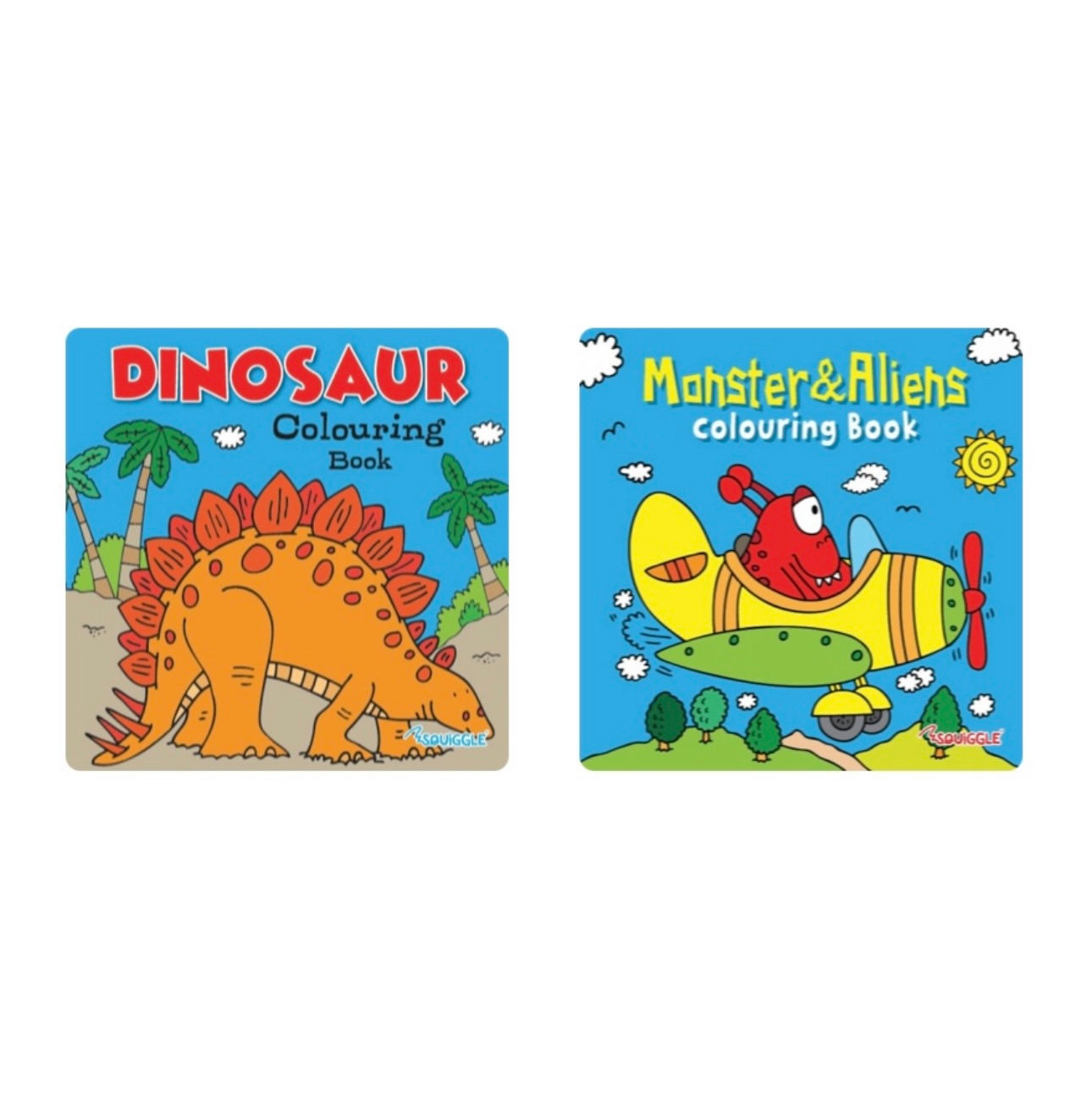 Dinosaurs and Monsters & Aliens Colouring Books (2 Books)