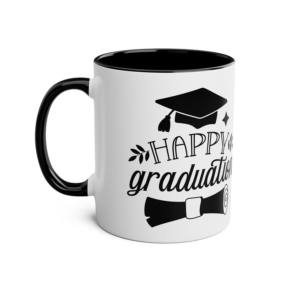 Thumbnail: Happy Graduation Two-Tone Coffee Mug - 330 ml (11oz)