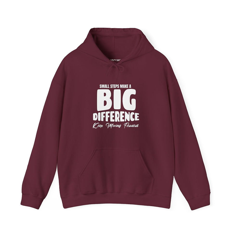 Thumbnail: Small Steps Big Difference Custom Hoodie (Unisex)  - Navy blue/Maroon