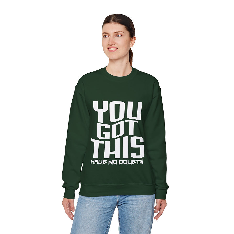 Thumbnail: You Got This Custom Sweatshirt (Unisex) - Black/Forest Green
