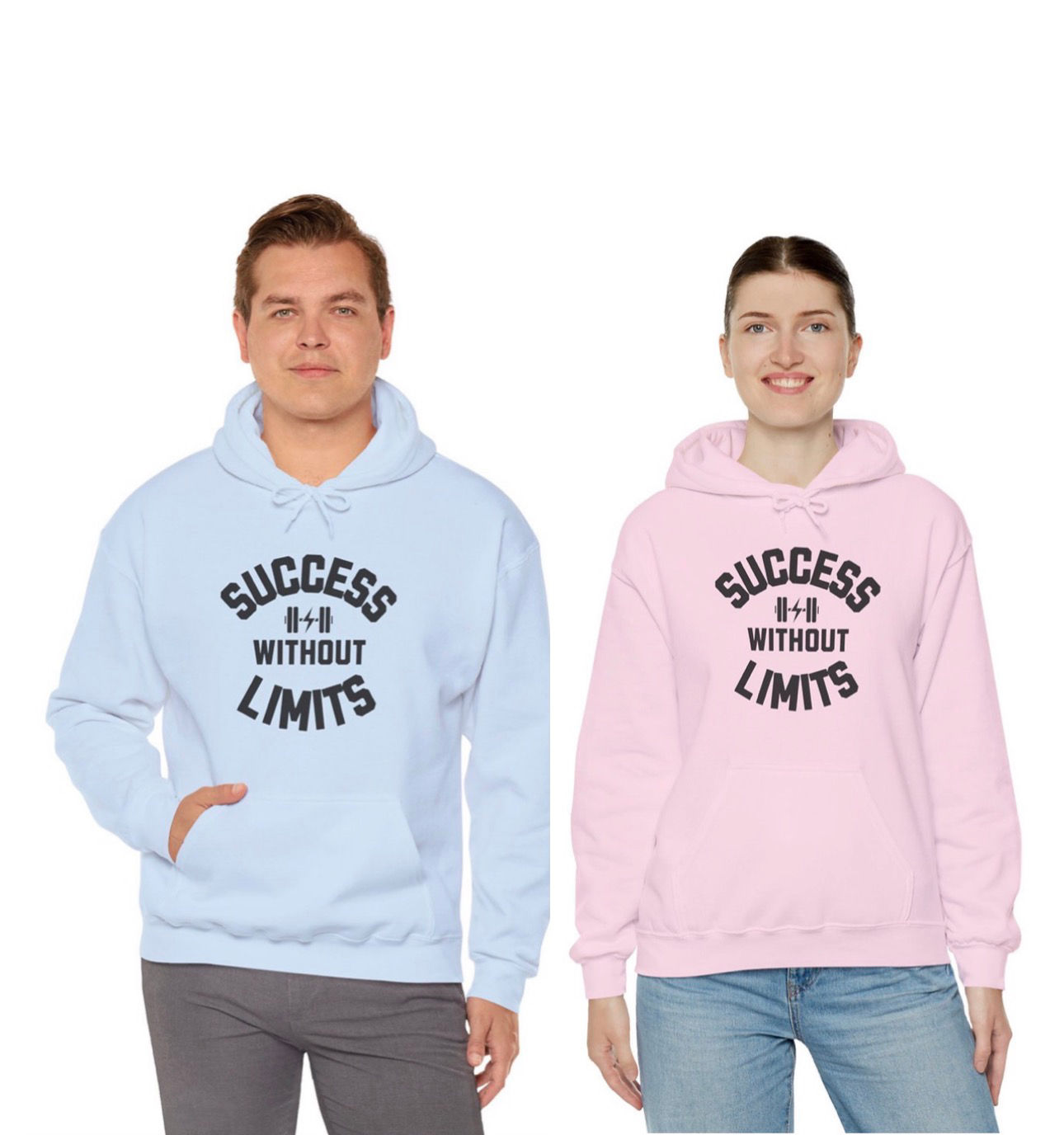 Success Without Limits Custom Hoodie (Unisex)- Light Blue/Light Pink