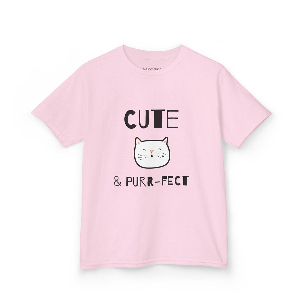 Kids Cute and Purr-fect T Shirt - Various Colours