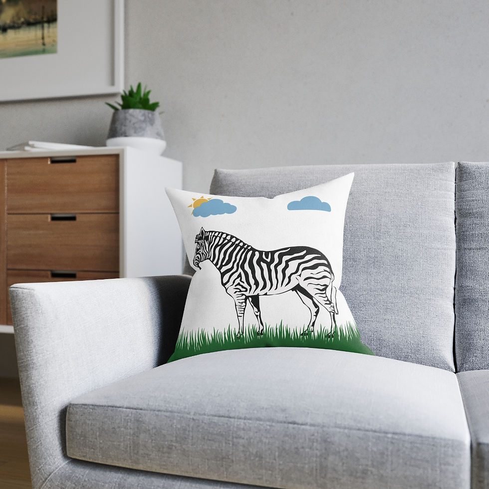 Thumbnail: KIDS ZEBRA CUSHION - WHITE