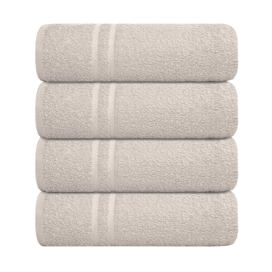 Luxury Soft Cotton Chevron Bath Towel - Light Stone (80cm x 140cm)