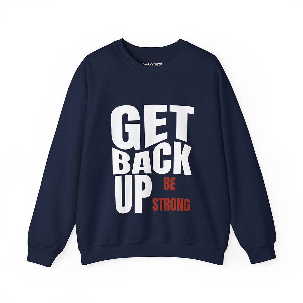 Thumbnail: Get Back Up Custom Sweatshirt (Unisex) - Black/Navy Blue