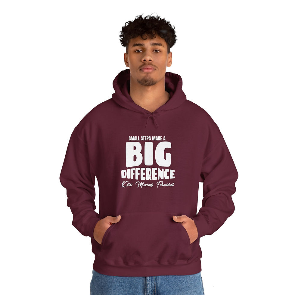 Thumbnail: Small Steps Big Difference Custom Hoodie (Unisex)  - Navy blue/Maroon