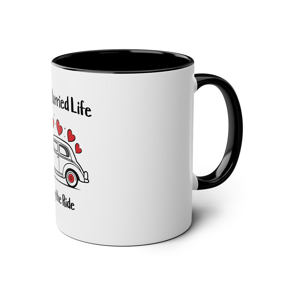 Thumbnail: Happy Married Life Two-Tone coffee Mug - 330 ml (11oz))