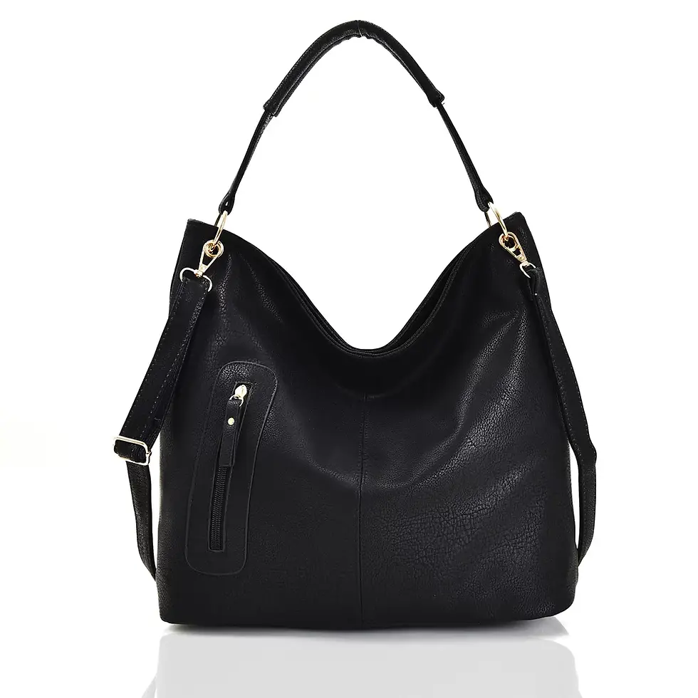 Nattie Side Zip Slouch Bag - Black