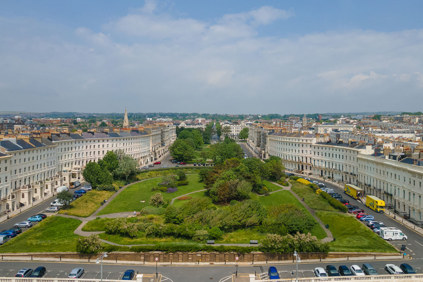 drone image, drone photograph, aerial photograph, palmiera square, brighton, hove, square, regency, townhouse